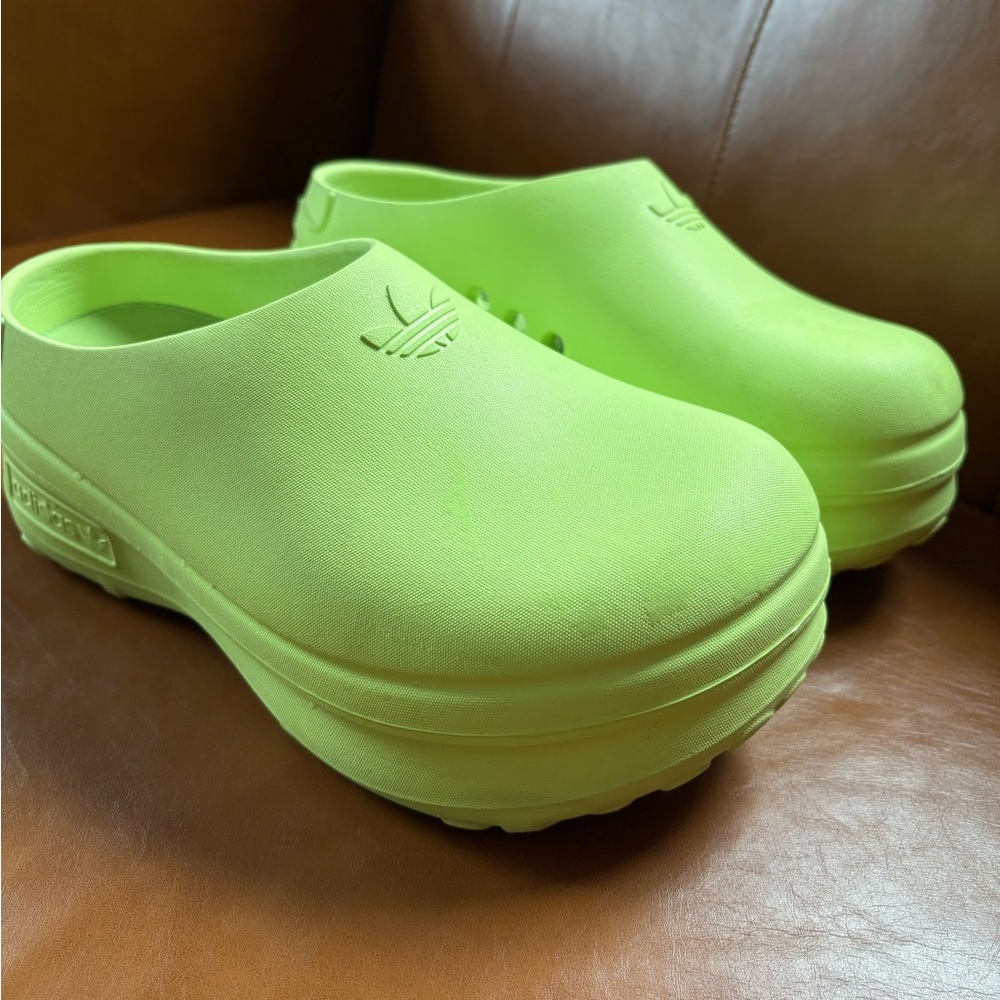 Adidas Neon Green Clogs